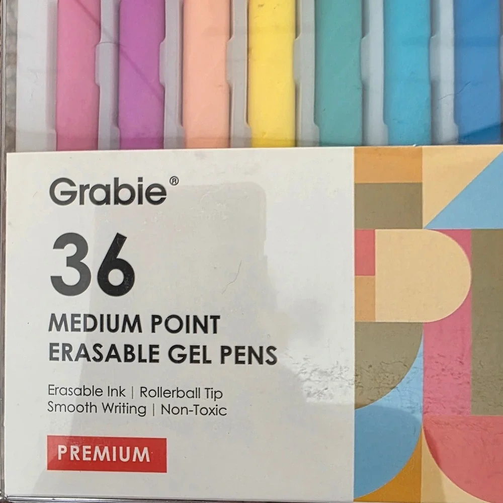 Grabie Premium Erasable Gel Pens Set of 36 Medium Point 0.6mm Multicolor NIB